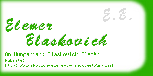 elemer blaskovich business card